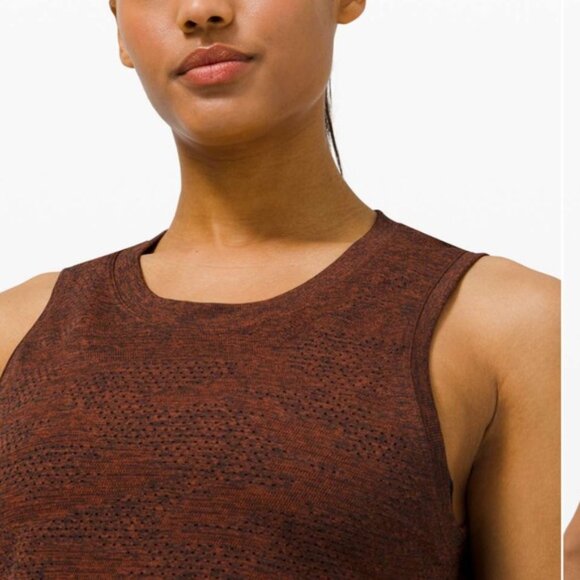 Lululemon Train to Be Tank Crop Mesh Top Slits '21 Boxy Stretch Seamless Shirt L - Picture 12 of 16